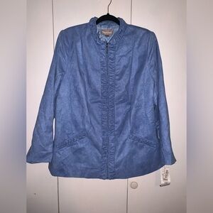 TanJay women’s light blue faux suede jacket